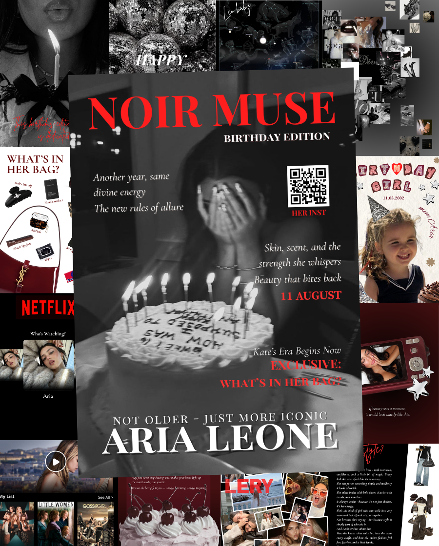 Noir Muse Birthday Magazine Template