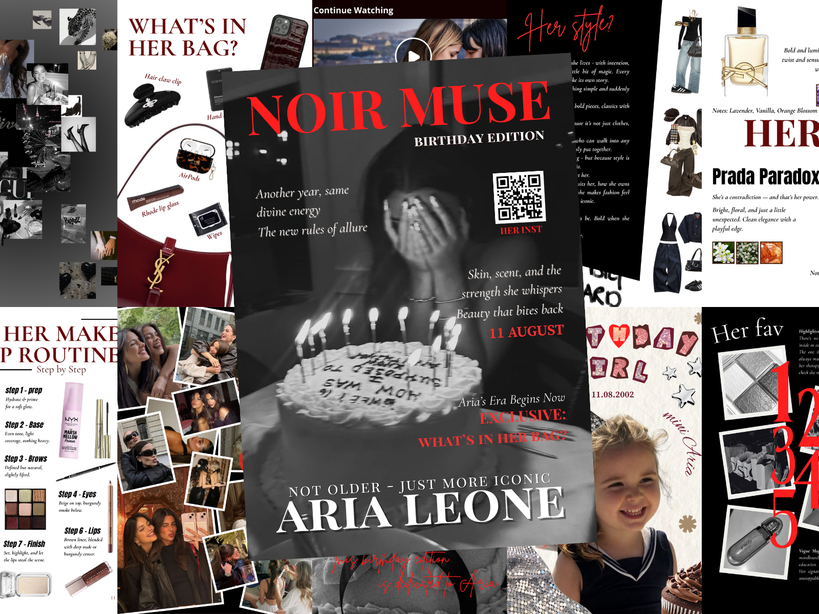 Noir Muse Birthday Magazine Template