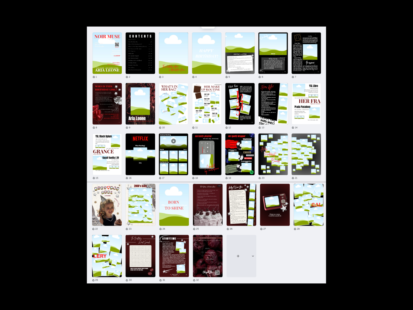 Noir Muse Birthday Magazine Template